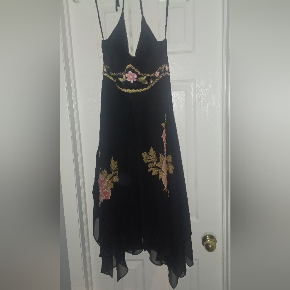 Sue Wong Elegant Black Silk Dress Size 8